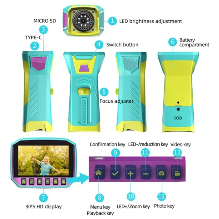 Microscope monoculaire portable pour enfants