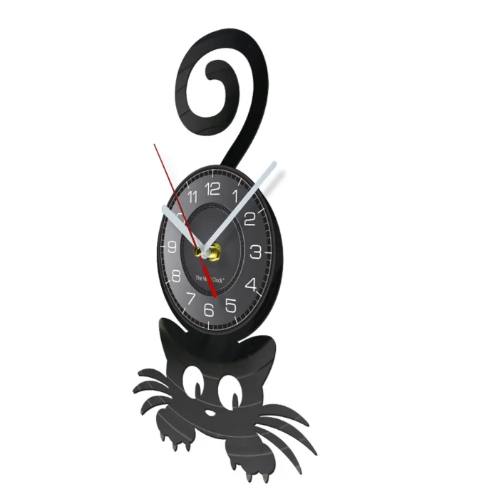 Horloge murale originale chaton noir