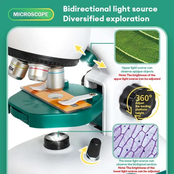 Microscope enfant à lumière bidirectionnelle optique