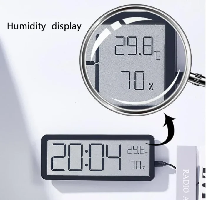 Horloge murale numérique à écran LCD