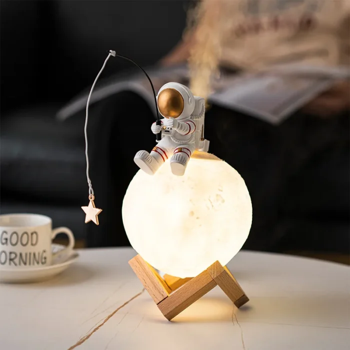 Lampe veilleuse astronaute base en bois