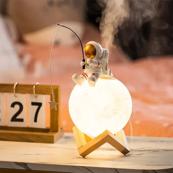 Lampe veilleuse astronaute base en bois