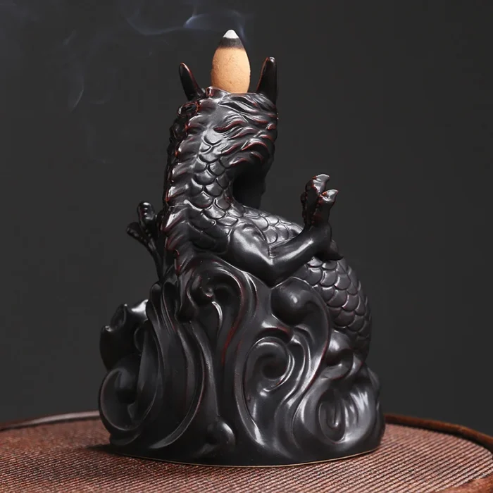 Brûleur d'encens à reflux dragon chinois classique