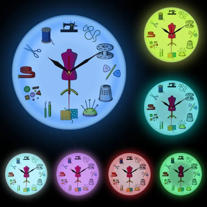 Horloge murale moderne pour couturière