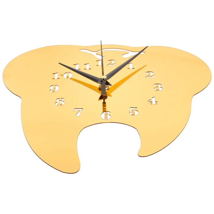 Horloge murale miroir en forme de dent