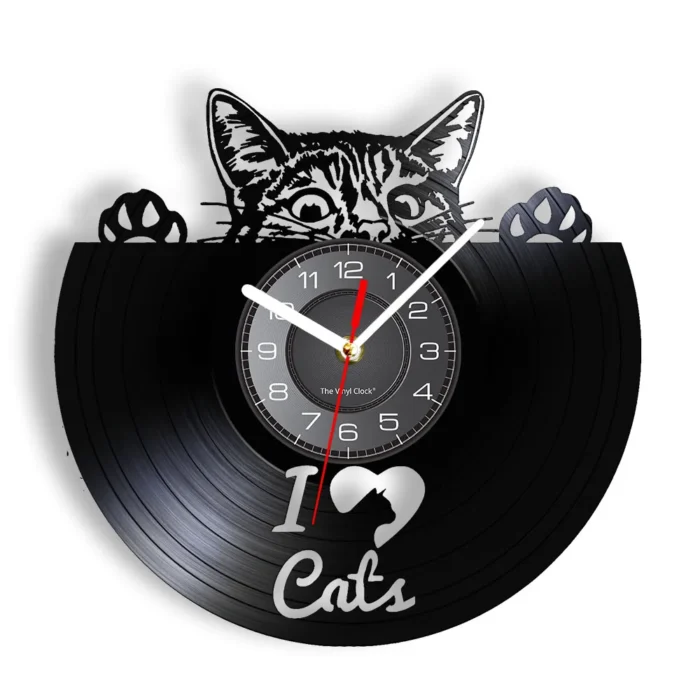 Horloge murale originale chaton noir