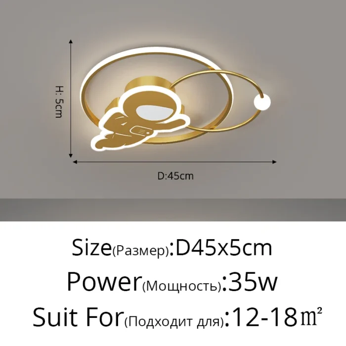 Lampe plafonnier astronaute moderne