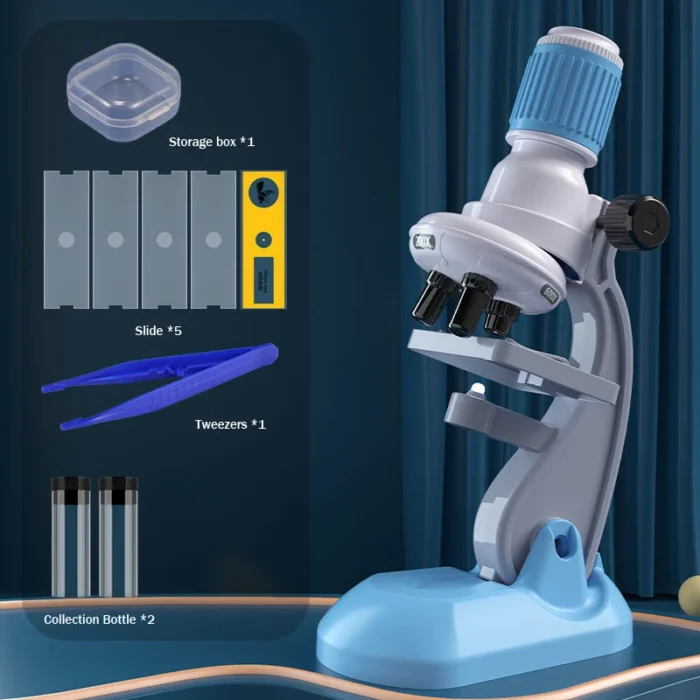 Kit de microscope enfant avec objectif Hd et triple zoom