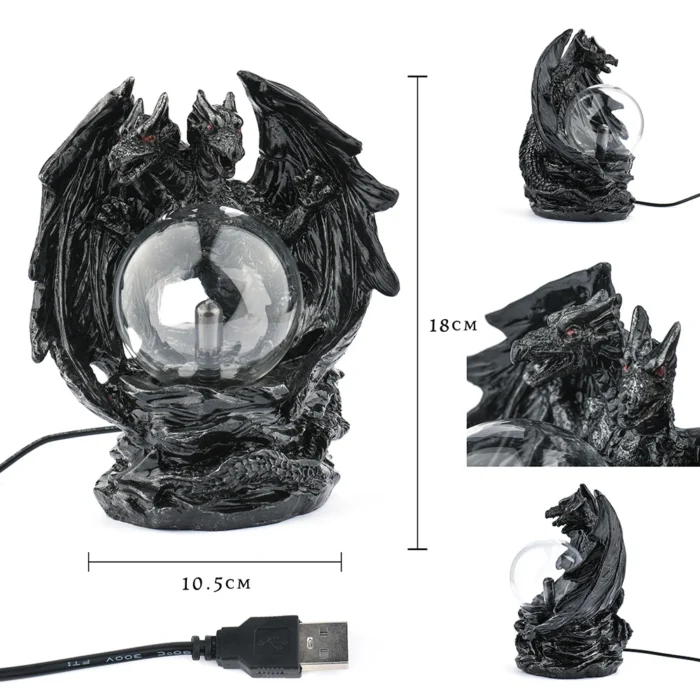 Lampe Plasma boule de verre dragon