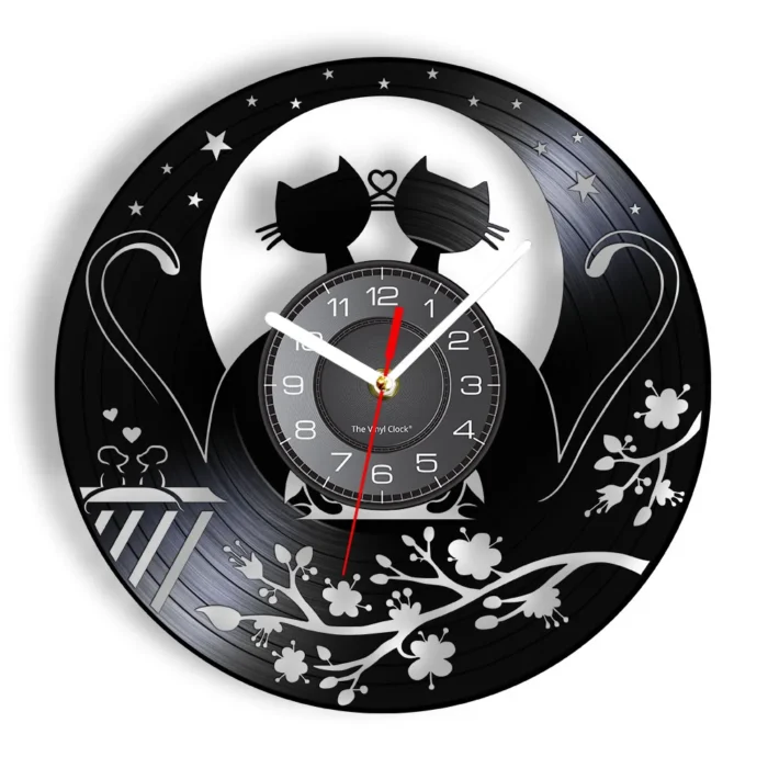 Horloge murale originale chaton noir