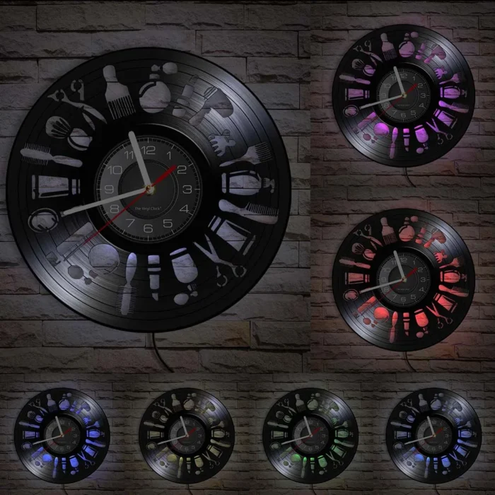 Horloge murale originale pour salon de coiffure