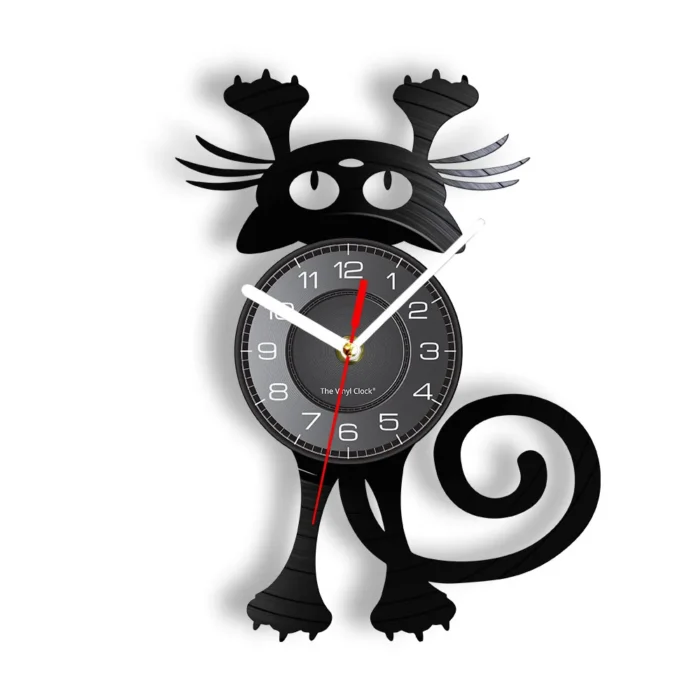 Horloge murale originale chaton noir