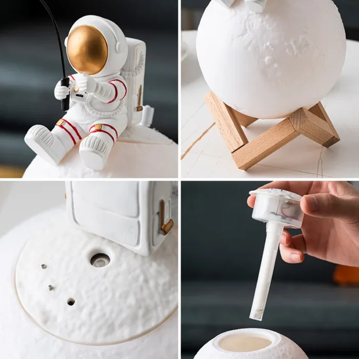 Lampe veilleuse astronaute base en bois