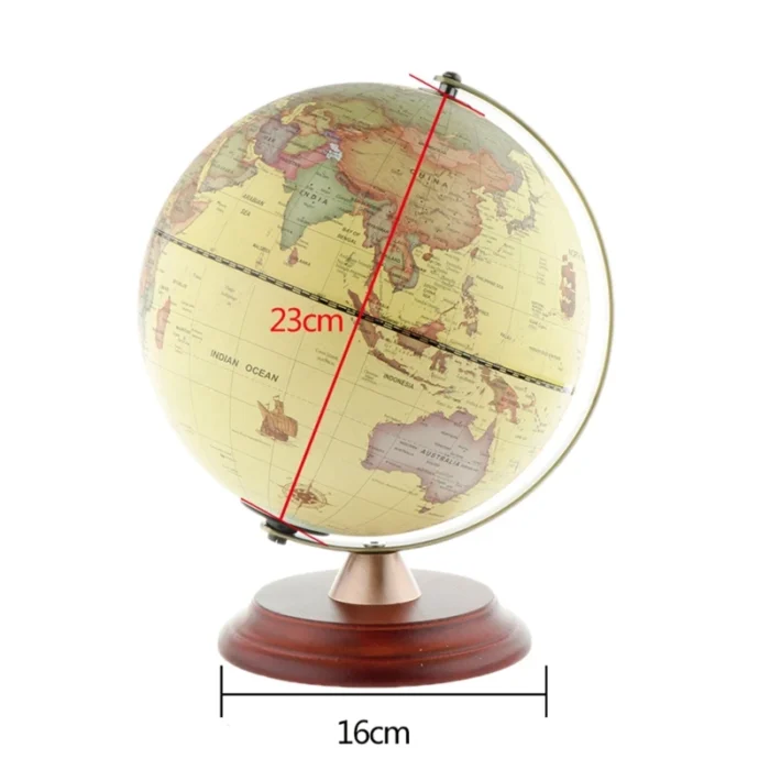 Globe terrestre en bois avec lumière LED