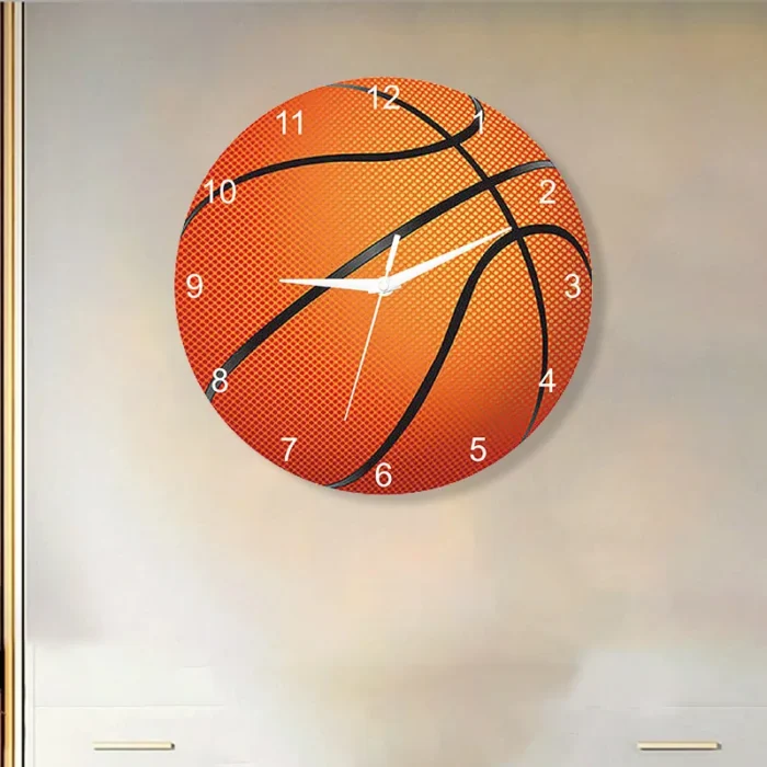 Horloge murale à motif de basket-ball