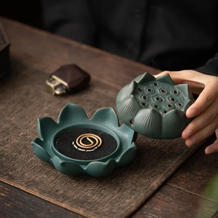 Brûleur d'encens portable en céramique