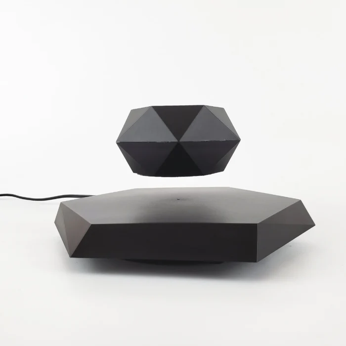 Vase de plante magnétique noir en lévitation