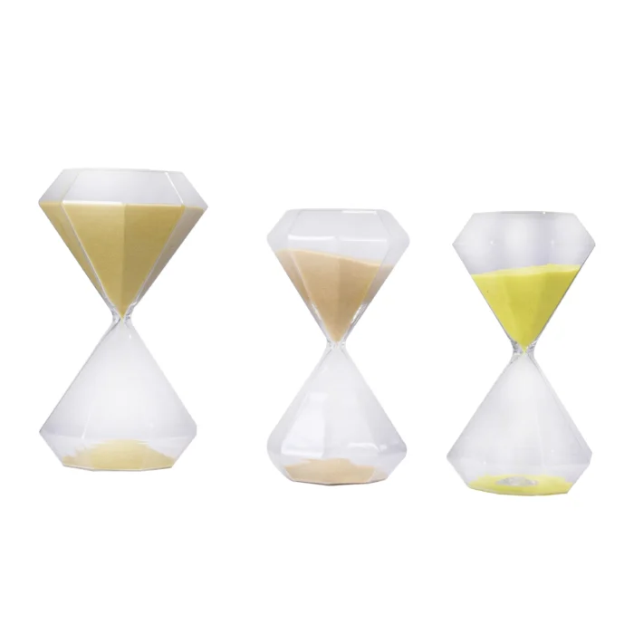 Sablier déco en verre style diamant