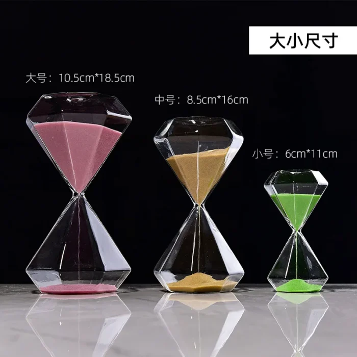 Sablier déco en verre style diamant